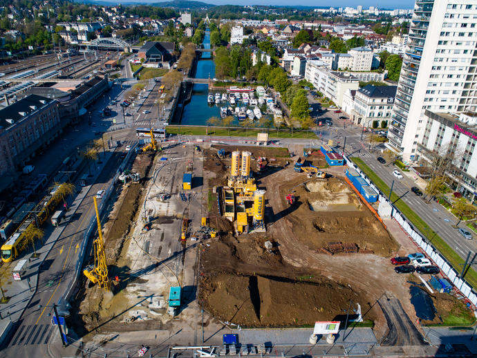 Vue sur le chantier Mulhouse