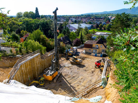 Villa Angel, Obernai, Pieux à la tarière creuse vue aérienne