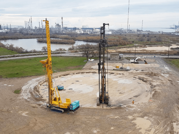 Vue aérienne du chantier