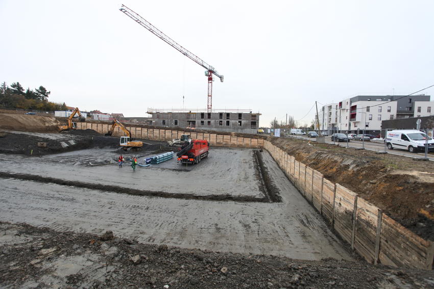 Ilot 9 Icade Metz, paroi berlinoise vue générale du site