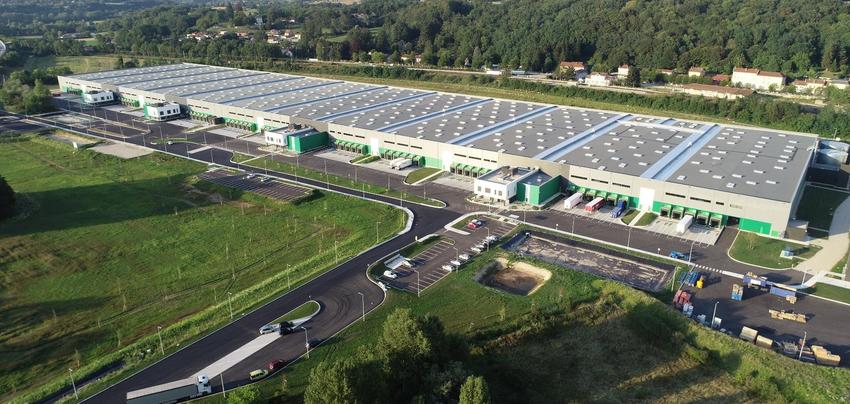 Plateforme PRD Pont d'Ain, pieux INSER, inclusion rigides INSER, colonnes ballatées vue du bâtiment fini