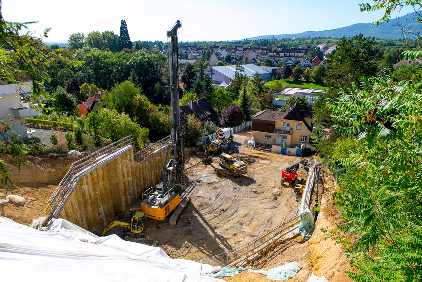 Villa Angel, Obernai, Pieux à la tarière creuse vue aérienne